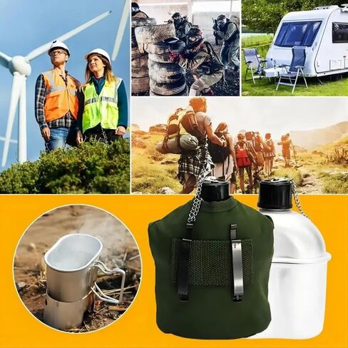 مجموعة كيس موقد كوب ماء من الألومنيوم - مع حقيبة غلاف للبقاء في الهواء الطلق على البقاء على الظهر في التخييم في التخييم. in Kuwait