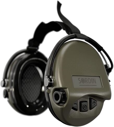 Sordin MIL AUX Ear Muffs - Active and Electronic Military Ear Defenders w/Neckband - Tactical Earmuffs in Kuwait