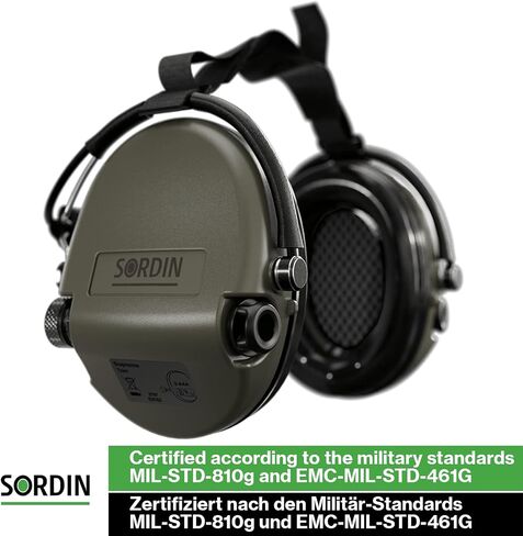 Sordin MIL AUX Ear Muffs - Active and Electronic Military Ear Defenders w/Neckband - Tactical Earmuffs in Kuwait