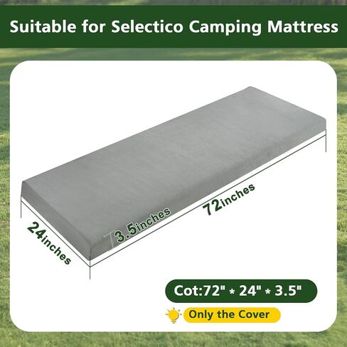 Camping Mattress Replacement Cover, Cot(Grey 72"x24"x3.5") in Saudi Arabia