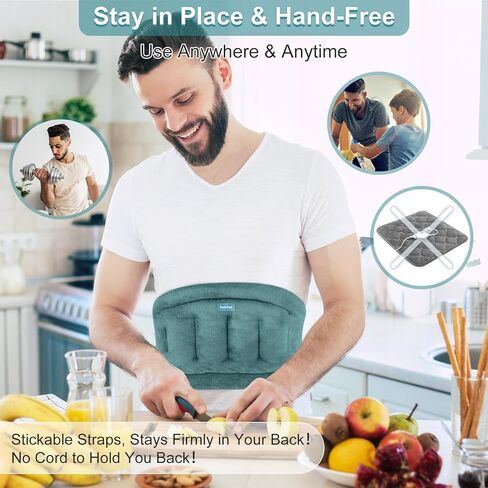 سوزيباد وسادة تسخين في الميكروويف لتخفيف الام الظهر والتشنجات، وسادة تدفئة قابلة للاستخدام في الميكروويف لاسفل الظهر والخصر والمعدة والرقبة والكتف والتفاف حراري مع حرارة رطبة، وسادة حرارية مضغوطة in Kuwait