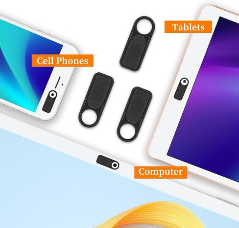Webcam Cover Slider, 16pcs Laptop Camera Cover Slide 0.04in Ultra Thin Camera Privacy Covers Adhesive Black Computer Covers Slide Laptop Desktop PC Tablet Smartphone Protect Privacy Security in Saudi Arabia