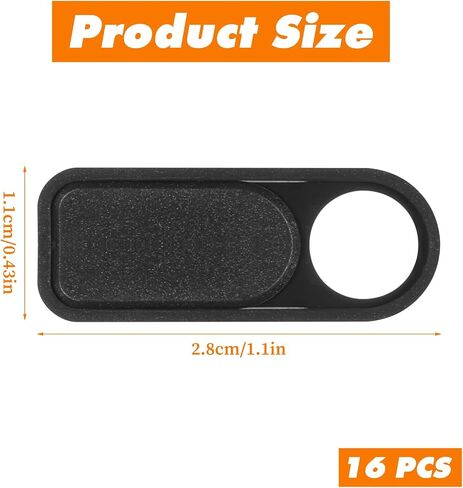 Webcam Cover Slider, 16pcs Laptop Camera Cover Slide 0.04in Ultra Thin Camera Privacy Covers Adhesive Black Computer Covers Slide Laptop Desktop PC Tablet Smartphone Protect Privacy Security in Saudi Arabia