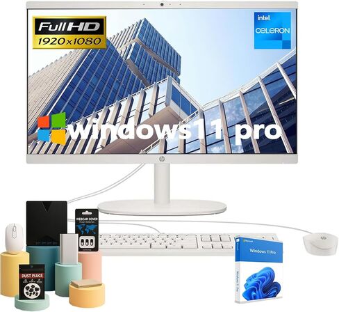 HP 21.5 "FHD All-in-One PC Desktop PC | Intel Celeron J4025 Processor | الماوس السلكي ولوحة المفاتيح | Type-C | in Saudi Arabia