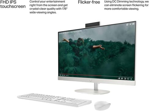 HP 27 "FHD Touchscreen All-in-One Business Desktop PC ، AMD Ryzen 5 7520U ، 16 GB RAM ، 1 TB SSD ، AMD RADEON ، PRONGER ، و WID-FINET ، Windows 11 PRO PRO PRO in Saudi Arabia