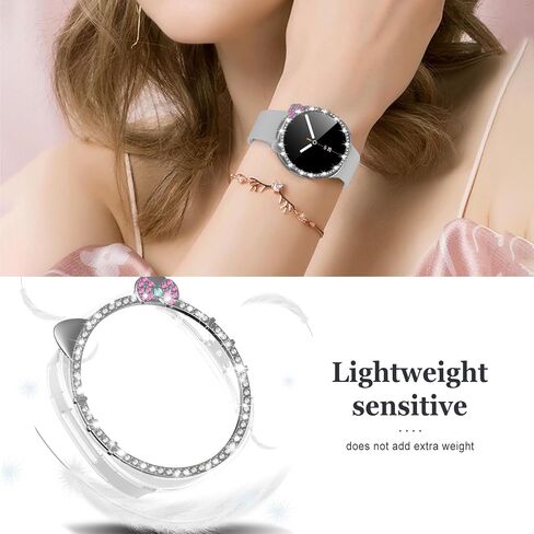 علبة بلينغ لـ Samsung Galaxy Watch 8 شاشة واقي شاشة 40 مم 44 مم للنساء ، غطاء الكمبيوتر الصلب+HD Glass Glass Protection Film Full Full Protect in Kuwait