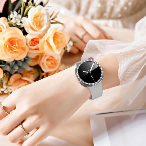 علبة بلينغ لـ Samsung Galaxy Watch 8 شاشة واقي شاشة 40 مم 44 مم للنساء ، غطاء الكمبيوتر الصلب+HD Glass Glass Protection Film Full Full Protect in Kuwait