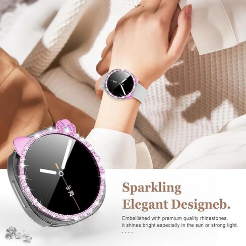 Bling Case for Samsung Galaxy Watch 8 Screen Protector 40mm 44mm for Women,Hard PC Cover+HD Tempered Glass Waterproof Protective Film Full Protection Bumper for Samsung Galaxy Watch 8 Case 40 44 mm in Kuwait