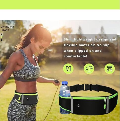 Slim Running Belt Waist Fanny Pack, Waist Pack Runners Bag Money Belt Phone Holder for Running Sports Hiking Traveling Cycling for Women & Men-Carrying All Phones in Saudi Arabia