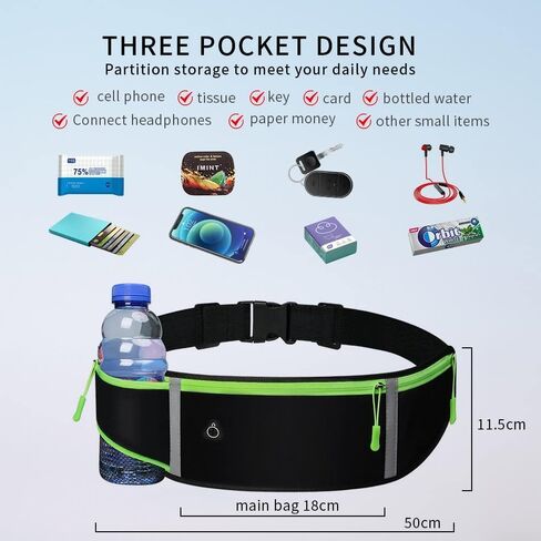 Slim Running Belt Waist Fanny Pack, Waist Pack Runners Bag Money Belt Phone Holder for Running Sports Hiking Traveling Cycling for Women & Men-Carrying All Phones in Saudi Arabia