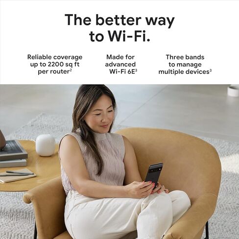 Google Nest WiFi Pro - Wi -Fi 6e - نظام Wi -Fi المنزلي الموثوق به مع سرعة سريعة وتغطية منزلية كاملة - جهاز التغليف غير المتساوي - عبوة غير متوفرة - 4 حزمة - الثلج in Saudi Arabia