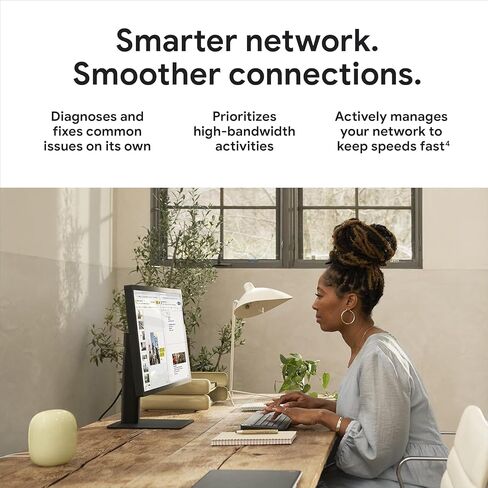 Google Nest WiFi Pro - Wi -Fi 6e - نظام Wi -Fi المنزلي الموثوق به مع سرعة سريعة وتغطية منزلية كاملة - جهاز التغليف غير المتساوي - عبوة غير متوفرة - 4 حزمة - الثلج in Saudi Arabia