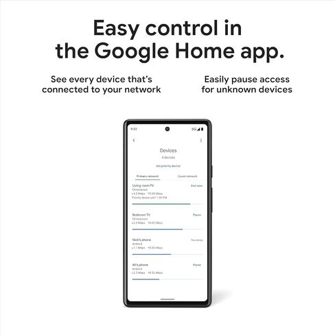 Google Nest WiFi Pro - Wi -Fi 6e - نظام Wi -Fi المنزلي الموثوق به مع سرعة سريعة وتغطية منزلية كاملة - جهاز التغليف غير المتساوي - عبوة غير متوفرة - 4 حزمة - الثلج in Saudi Arabia