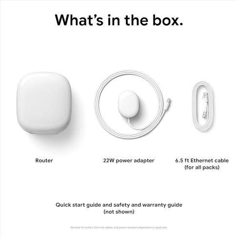Google Nest WiFi Pro - Wi -Fi 6e - نظام Wi -Fi المنزلي الموثوق به مع سرعة سريعة وتغطية منزلية كاملة - جهاز التغليف غير المتساوي - عبوة غير متوفرة - 4 حزمة - الثلج in Saudi Arabia
