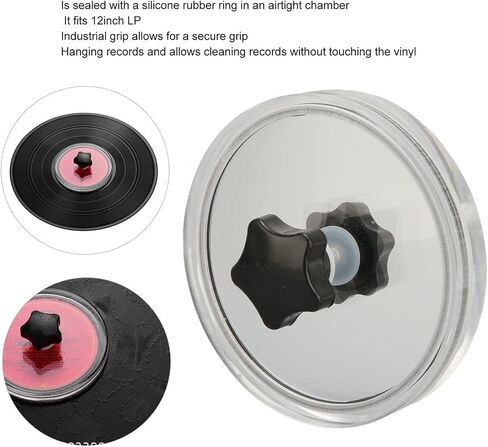 Record Label Saver, Record Clean Saver, Transparent Record Cleaning Protective Clip Clamp (Black) in Saudi Arabia