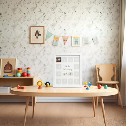 إطار صور Kate & Milo My First Year، إطار صورة Baby Milestone، ديكور حضانة تذكار لحديثي الولادة، هدية طفلة وطفل رضيع، You Are So Loved، أبيض in Kuwait