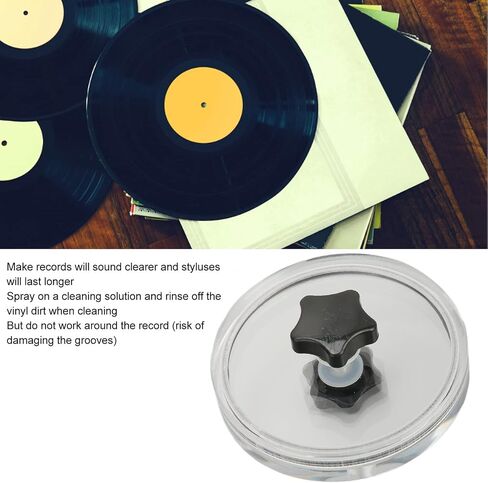 Record Label Saver, Record Clean Saver, Transparent Record Cleaning Protective Clip Clamp (Black) in Saudi Arabia