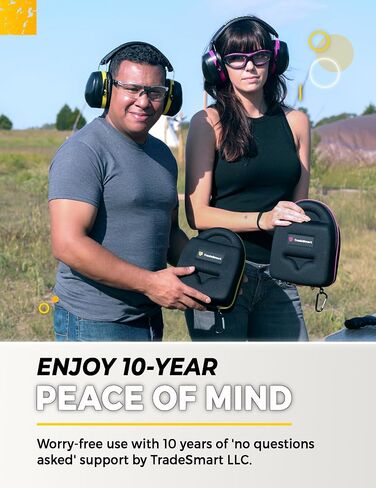 TradeSmart Gun Range Protection Duo Kit - Yellow and Grey Shooting Eye and Ear Protection for Women and Men, U.S. Certified in Saudi Arabia