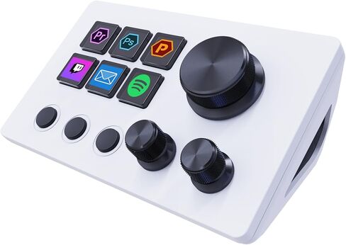 Basicolor Streaming Macro Keypad, Stream Controller Deck Gaming Shortcut Keyboard, with Customizable 6 LCD Shortcut Keys, 3 Buttons and 3 Knobs, Trigger Actions in OBS/Twitch/YouTube, Windows 10/Mac14.0 (N3 Black) in Kuwait