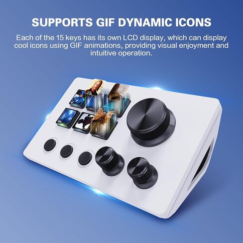 Basicolor Streaming Macro Keypad, Stream Controller Deck Gaming Shortcut Keyboard, with Customizable 6 LCD Shortcut Keys, 3 Buttons and 3 Knobs, Trigger Actions in OBS/Twitch/YouTube, Windows 10/Mac14.0 (N3 Black) in Kuwait
