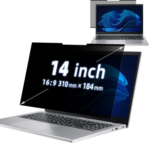 شاشة خصوصية الكمبيوتر المحمول Nano-Adsporty 14 بوصة 16: 9 ، واقي شاشة خصوصية الكمبيوتر المحمول القابل للإزالة ، وموهبة مضادة لللمس. in Kuwait