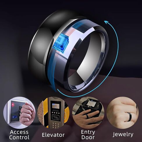 Generic T5577 Chip Rfid Smart Ring Ring Seramic Resin Ring Ring Resitable Clone 125khz Control Control Card Cards (Grain ، US#12) in Kuwait