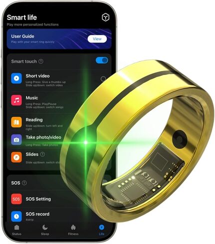 Yoidesu Smart Ring, Wearable Health for Men & Women, Wearable Fitness Ring with Charging Case, Sleep Tracking Ring for Heart Rate Step Count Body Exercise Monitor (Size 12) in Saudi Arabia