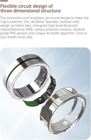 Yoidesu Smart Ring, Wearable Health for Men & Women, Wearable Fitness Ring with Charging Case, Sleep Tracking Ring for Heart Rate Step Count Body Exercise Monitor (Size 12) in Saudi Arabia