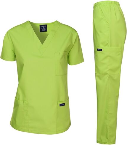 طقم زي طبي نسائي من Dagacci، طقم علوي وبنطلون، Hunter Green، XXXL in Saudi Arabia