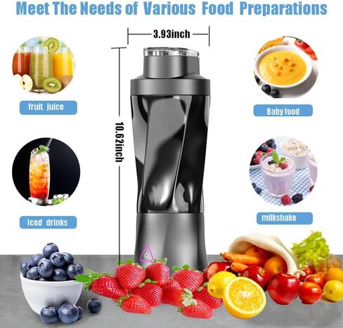 Personal Blender,360 Watt Portable Blender for Smoothies,Milkshakes and Baby food,6000mAh USB Rechargeable,BPA Free 24 oz Portable Juicer with 6 Blades and Lid,Suitable for Outdoor Sports,Travel in Saudi Arabia