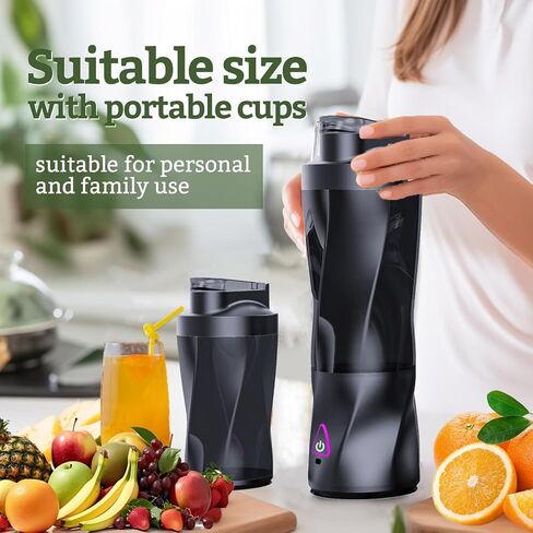 Personal Blender,360 Watt Portable Blender for Smoothies,Milkshakes and Baby food,6000mAh USB Rechargeable,BPA Free 24 oz Portable Juicer with 6 Blades and Lid,Suitable for Outdoor Sports,Travel in Saudi Arabia