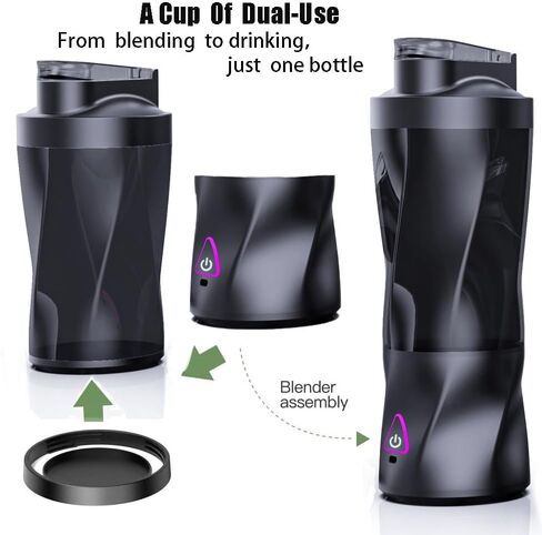 Personal Blender,360 Watt Portable Blender for Smoothies,Milkshakes and Baby food,6000mAh USB Rechargeable,BPA Free 24 oz Portable Juicer with 6 Blades and Lid,Suitable for Outdoor Sports,Travel in Saudi Arabia
