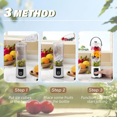 Portable Blender, small milkshake machine with LED screen, 17 oz Personal Blender with 10 Blades, rechargeable juice blender with large capacity battery, suitable for travel, office, gym, home in Saudi Arabia
