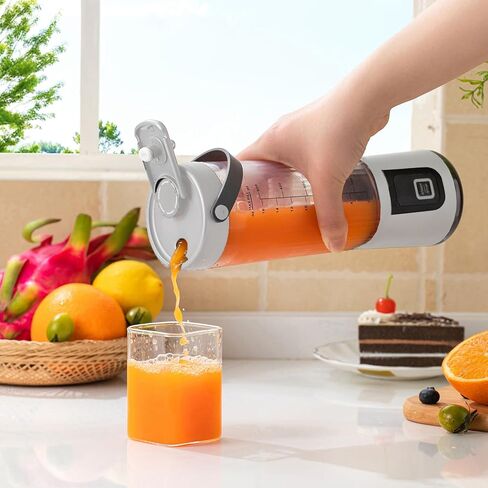 Portable Blender, small milkshake machine with LED screen, 17 oz Personal Blender with 10 Blades, rechargeable juice blender with large capacity battery, suitable for travel, office, gym, home in Saudi Arabia
