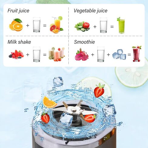Portable Blender, small milkshake machine with LED screen, 17 oz Personal Blender with 10 Blades, rechargeable juice blender with large capacity battery, suitable for travel, office, gym, home in Saudi Arabia