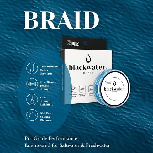 Blackwater Braid 8X Braided Fishing Line – Smooth, Strong UHMWPE Fiber – Abrasion Resistant, Zero Stretch – for Saltwater & Freshwater in Saudi Arabia