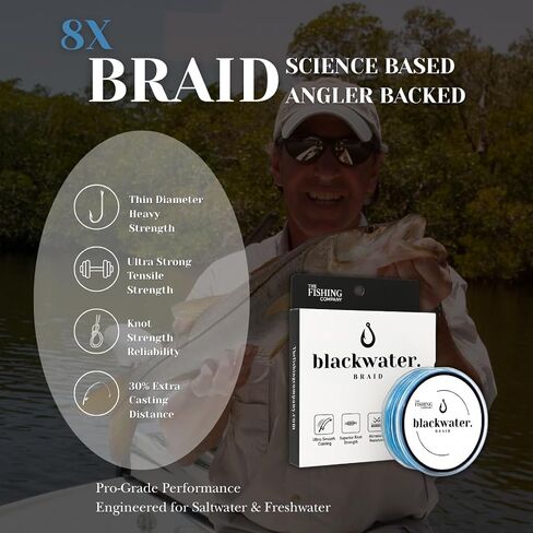 Blackwater Braid 8X Braided Fishing Line – Smooth, Strong UHMWPE Fiber – Abrasion Resistant, Zero Stretch – for Saltwater & Freshwater in Saudi Arabia