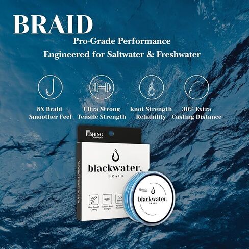 Blackwater Braid 8X Braided Fishing Line – Smooth, Strong UHMWPE Fiber – Abrasion Resistant, Zero Stretch – for Saltwater & Freshwater in Saudi Arabia
