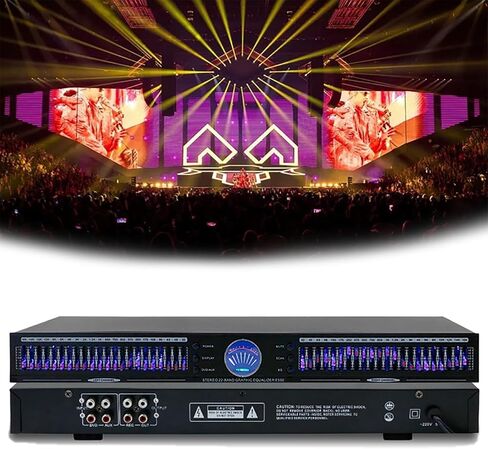 TsoLay 22-Band Audio Equalizer, Dual Channel Graphic Equalizer with 10 Preset Effects, Low/Mid/Treble Independent Adjustment, Automatic Noise Reduction, for Recording Studio, Stage in Saudi Arabia