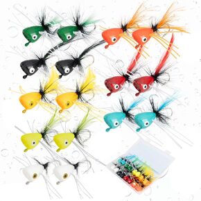 16 Pcs Fly Fishing Poppers, 8 Color Popper Fishing Lure Bass Bluegill Crappie Trout Salmon Panfish Perch, Fly Fishing Accessories in Saudi Arabia
