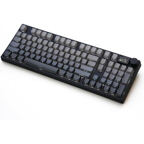 NJ98 Wireless Custom Mechanical Keyboard with Screen Knob 96% Hot Swappable RGB Keyboard Mac Windows (White, Brass Plate-Box Deep Sea) in Saudi Arabia