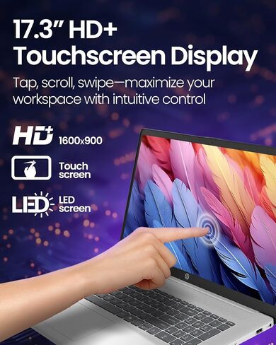 HP 17 بوصة شاشة تعمل باللمس المحمول · Intel 12-Core Ultra 7 255U · 12 TOPS NPU · AI COPILOT Ready · HD+ DISTRES in Kuwait