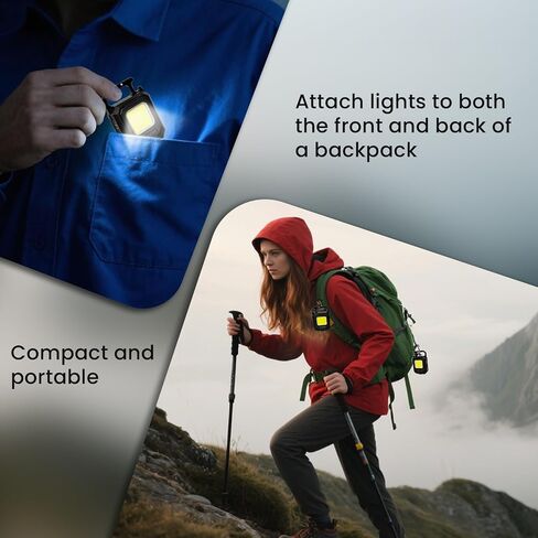 Makdak 2pc Cob -keychain Work Light EDC قابلة للطي قابلة للطي مصباح يدوي ، فتاحة الزجاجة ، للتخييم ، إصلاح السيارات ، المشي لمسافات طويلة ، الإصلاح ، غضب السلطة ، المشي للحيوانات الأليفة ، الطوارئ in Kuwait