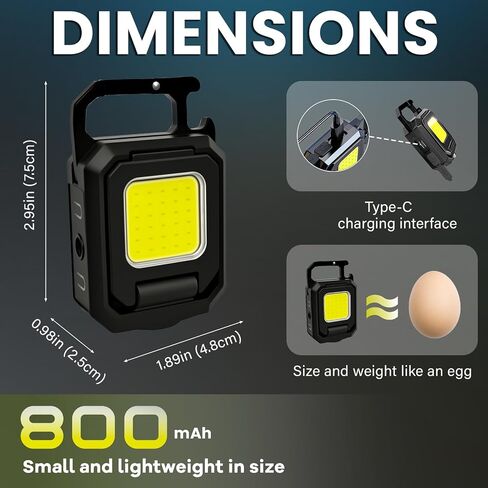 Makdak 2pc Cob -keychain Work Light EDC قابلة للطي قابلة للطي مصباح يدوي ، فتاحة الزجاجة ، للتخييم ، إصلاح السيارات ، المشي لمسافات طويلة ، الإصلاح ، غضب السلطة ، المشي للحيوانات الأليفة ، الطوارئ in Kuwait