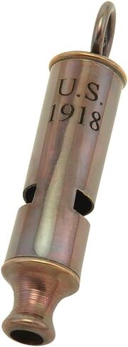 الولايات المتحدة WW1 صافرة من النحاس النحاسي المتقدم مؤرخة عام 1918 مع حزام مرفق من الجلد in Kuwait