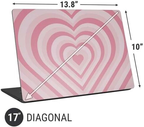 Skinit Laptop Decal Skin Compatible with Universal Laptop 17in (13.8 x 10in) Originally Designed Pink Heart Pattern Design in Saudi Arabia