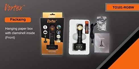 Vortex to101-RGBW 2 في 1 العمل والطوارئ RGB LED شحن الرصيف 7/24 الزاوية اليمنى القاعدة المغناطيسية Mini-USB الشحن حتى 1200 Lumen Home Home Flight in Saudi Arabia