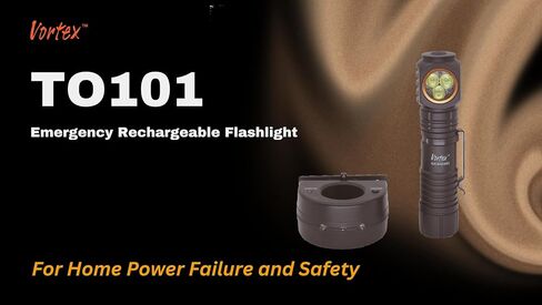 Vortex TO101 2 in 1 Working and Emergency Rechargeable Charging Dock 7/24 Right Angle Base Charging Up to 1200 Lumen Mini-USB Charging Handheld Tripod Compatible Home Safety Flashlight in Saudi Arabia