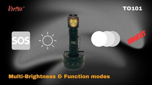 Vortex TO101 2 in 1 Working and Emergency Rechargeable Charging Dock 7/24 Right Angle Base Charging Up to 1200 Lumen Mini-USB Charging Handheld Tripod Compatible Home Safety Flashlight in Saudi Arabia