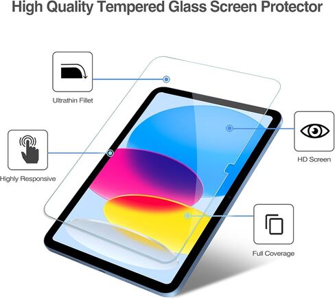 ProCase 2 Pack Screen Protector for iPad A16 2025 11th/10th 2022 Generation (11-inch/10.9), Clear Tempered Glass Film Guard with 1 Camera Lens Protector -Blue in Saudi Arabia